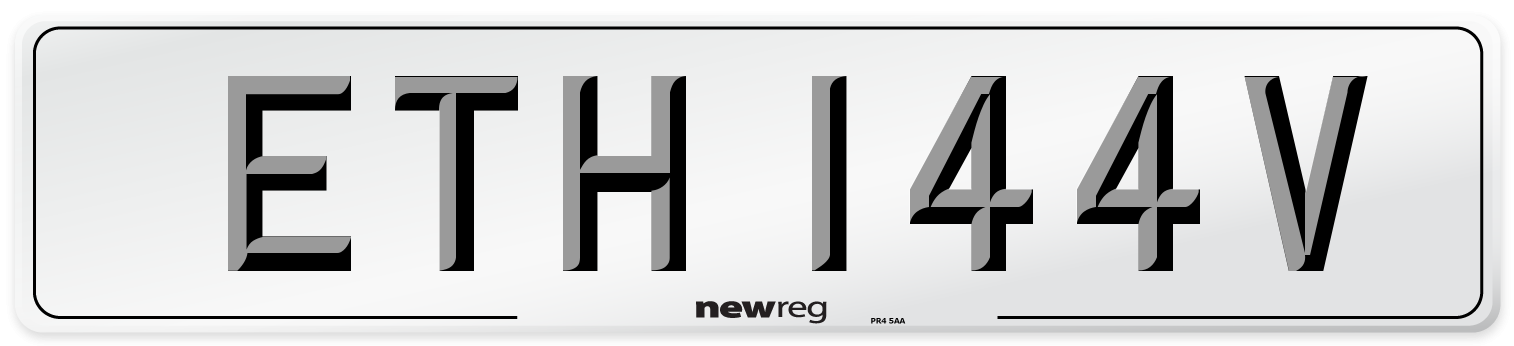 ETH 144V Number Plate from New Reg